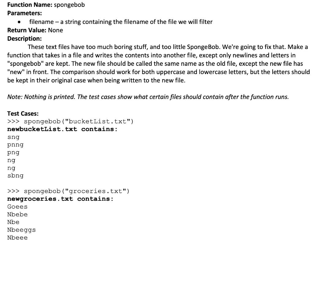 Please use python method for coding. Please try coding without respective files.