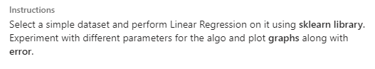 Please answer ASAP and in PYTHON Instructions Select a simple dataset