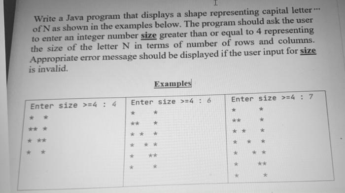  I Write a Java program that displays a shape representing capital