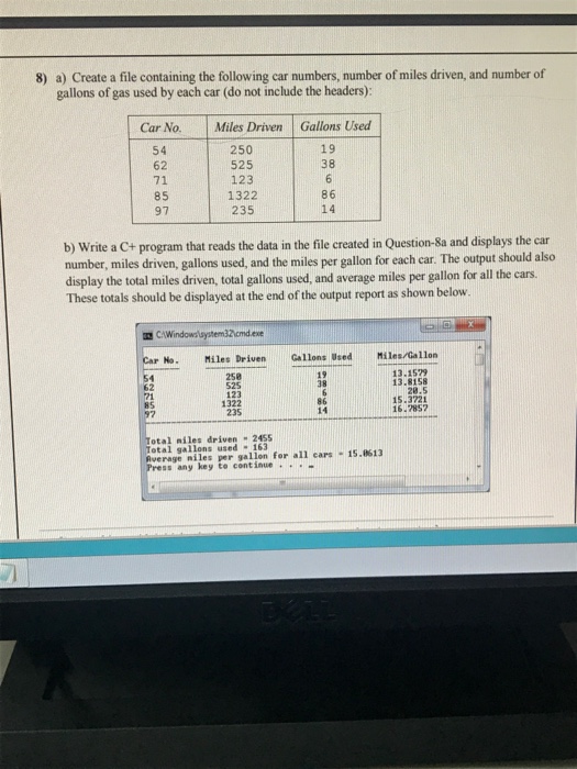  C++ program Solve it quickly 8) a) Create a file containing