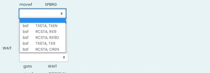 selection in the given code.(Estimated time 12 minutes) #include p16F877A.inc org 0x0000