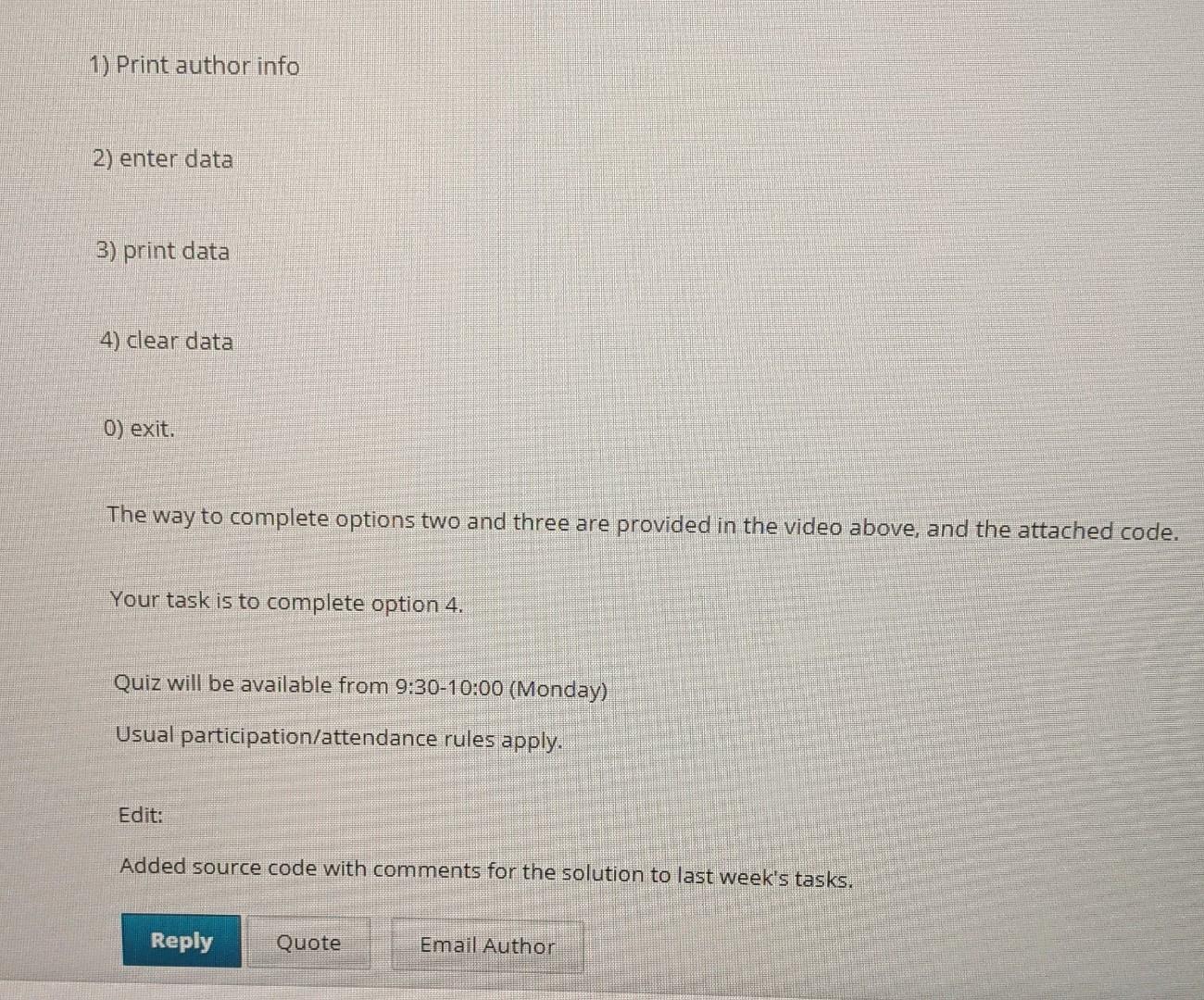  author: Max A. c programming intro to computer science 1) Print