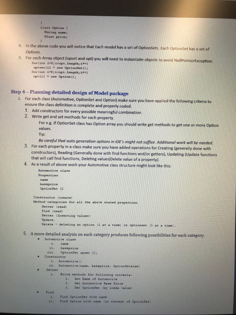 Oriented Design You are expected to document these lessons and apply them