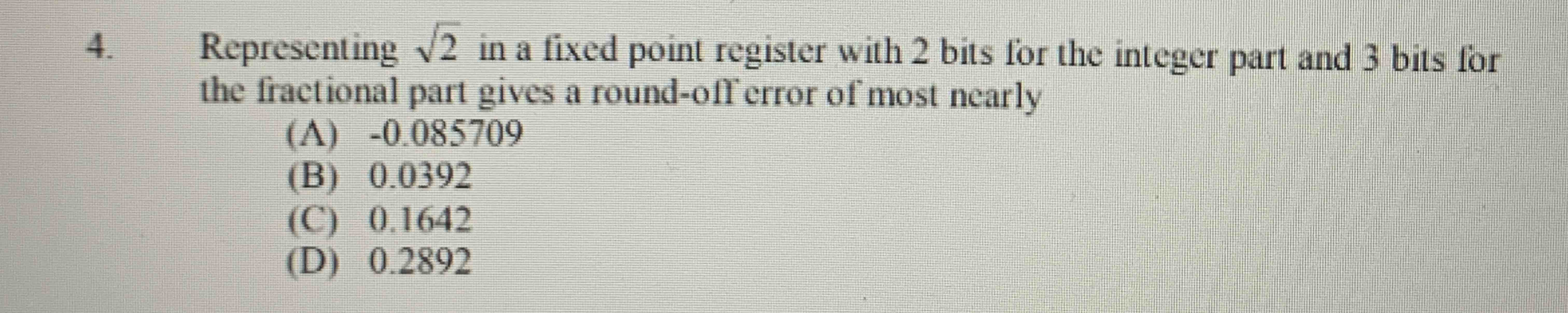  Representing 22 in a fixed point register with 2 bits for