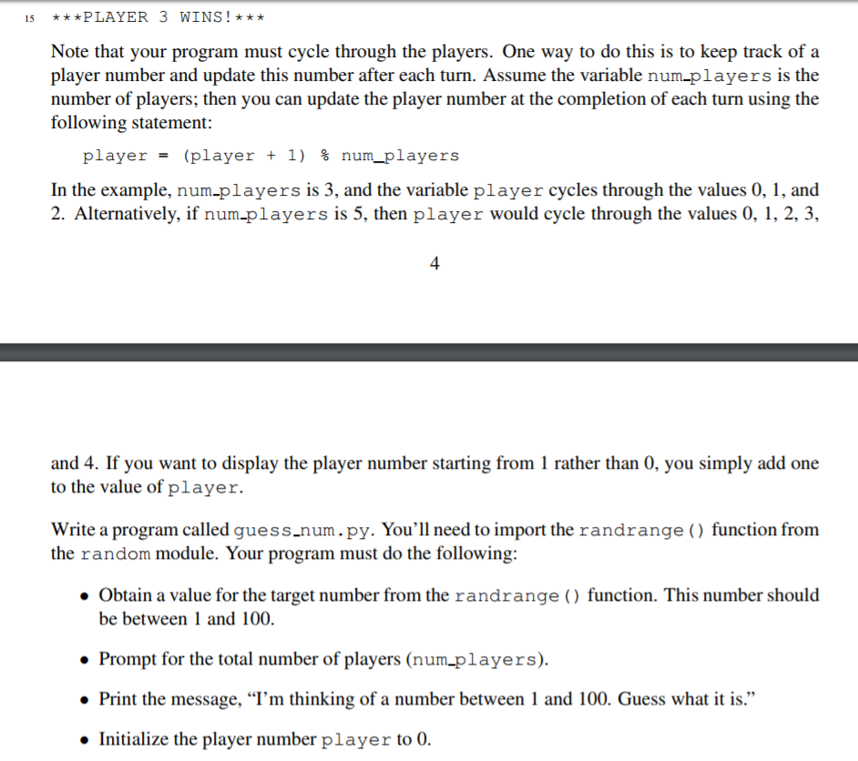 In Python, functions re- lated to the generation of random numbers are
