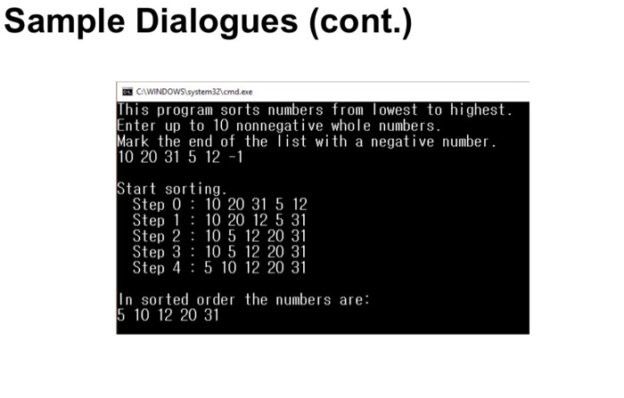 element in the array and move it to its final position in