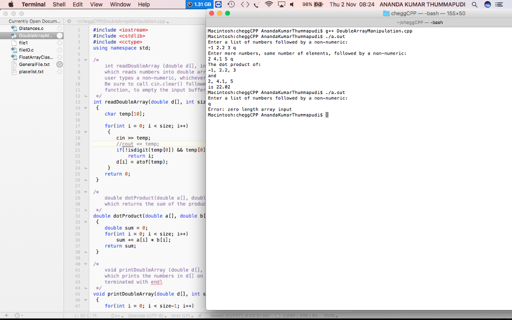Create and debug this program in Visual C++. Upload your Source.cpp file