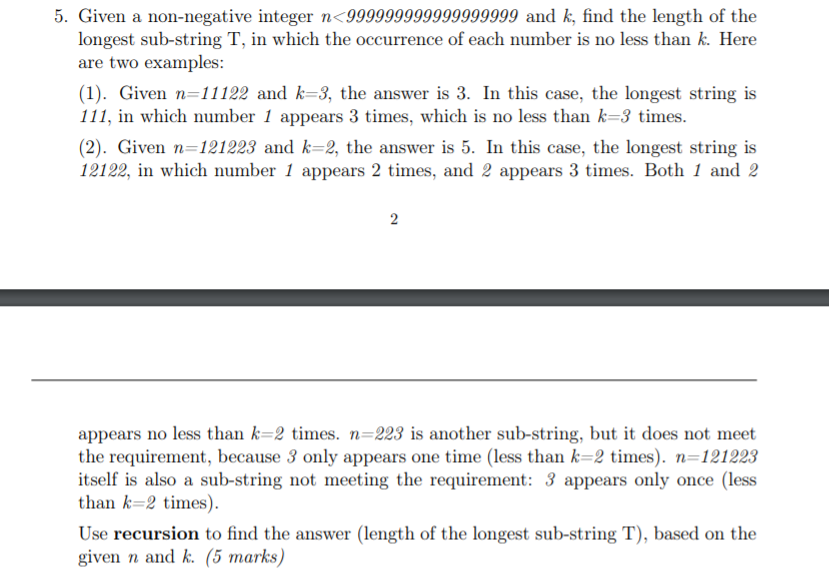 use C program to compute thanks! 5. Given a non-negative integer n