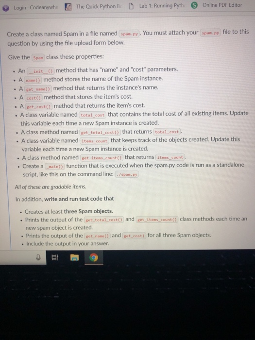  Using Python Login- CodeanywheThe Quick Python B. Lab 1: Running Pyth
