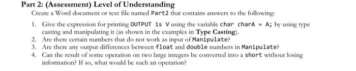 Casting (cf. Section 212] before you do this overcise Create a new