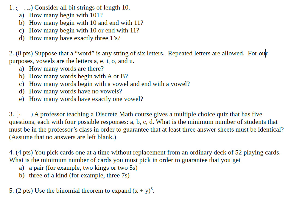 I need the answer in 2 hours!!!!!!!!!!! Consider all bit strings