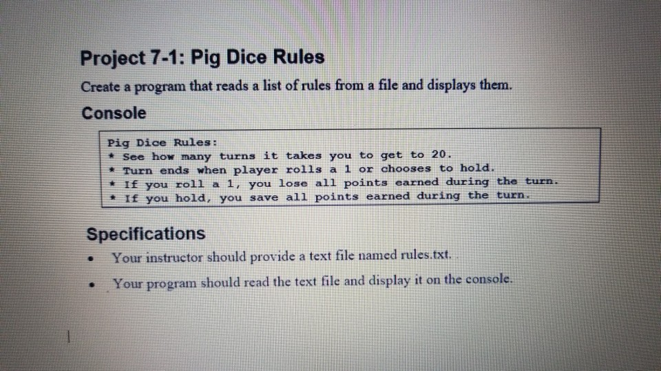  chapter 7 /how to work with file I/O i need help