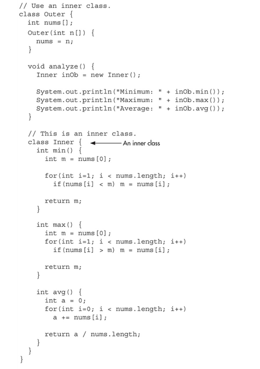 JAVA! Refer to the above example of Inner Class, create, compile and