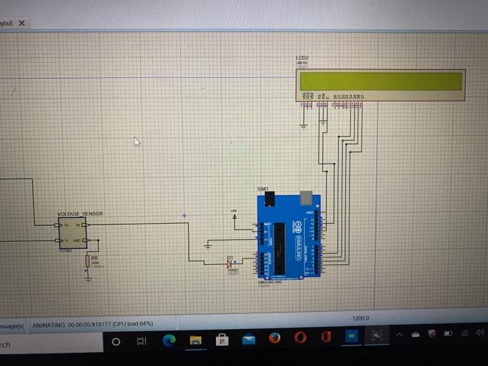  this is protues volatge sensor simulation. why lcd screen do not