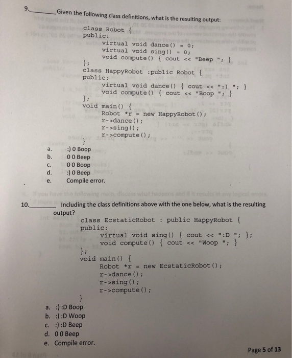 array. C++ 2.True/ False Not defining a constructor for your class will