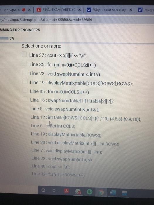 (int [] [COLS], int); int main() 10 1 11 int Roos= 3;