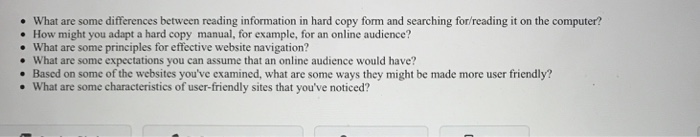  What are some differences between reading information in hard copy form