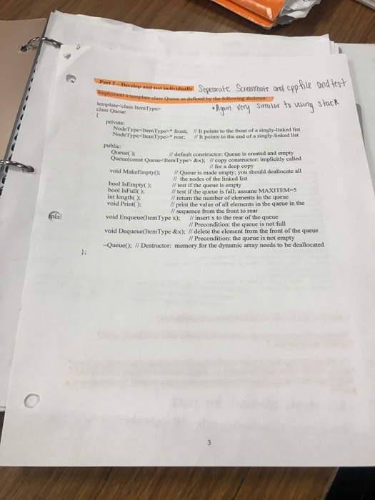 the queue, it avoids the headaches of wrappinto tructure for the implementation