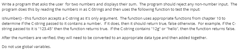  Write a program that asks the user for two numbers and