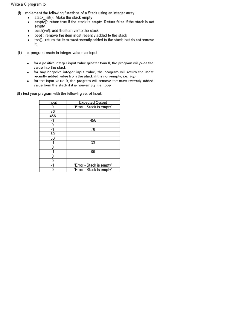  Write a C program to (i) implement the following functions of