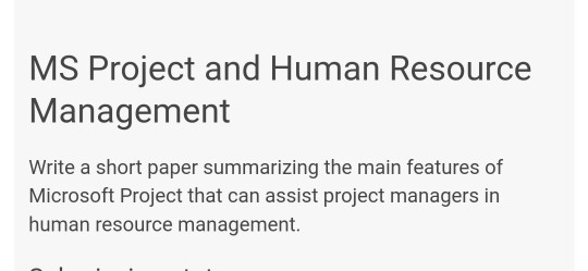 Need help writing a write short paper on how Microsoft Project can