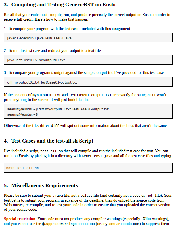 = data; } } public class GenericBST { private Node root; public