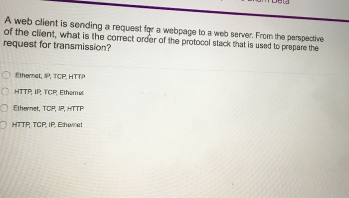  A web client is sending a request for a webpage to