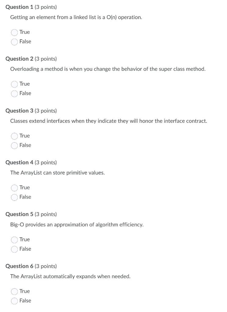 Java Question 1 (3 points) Getting an element from a linked list