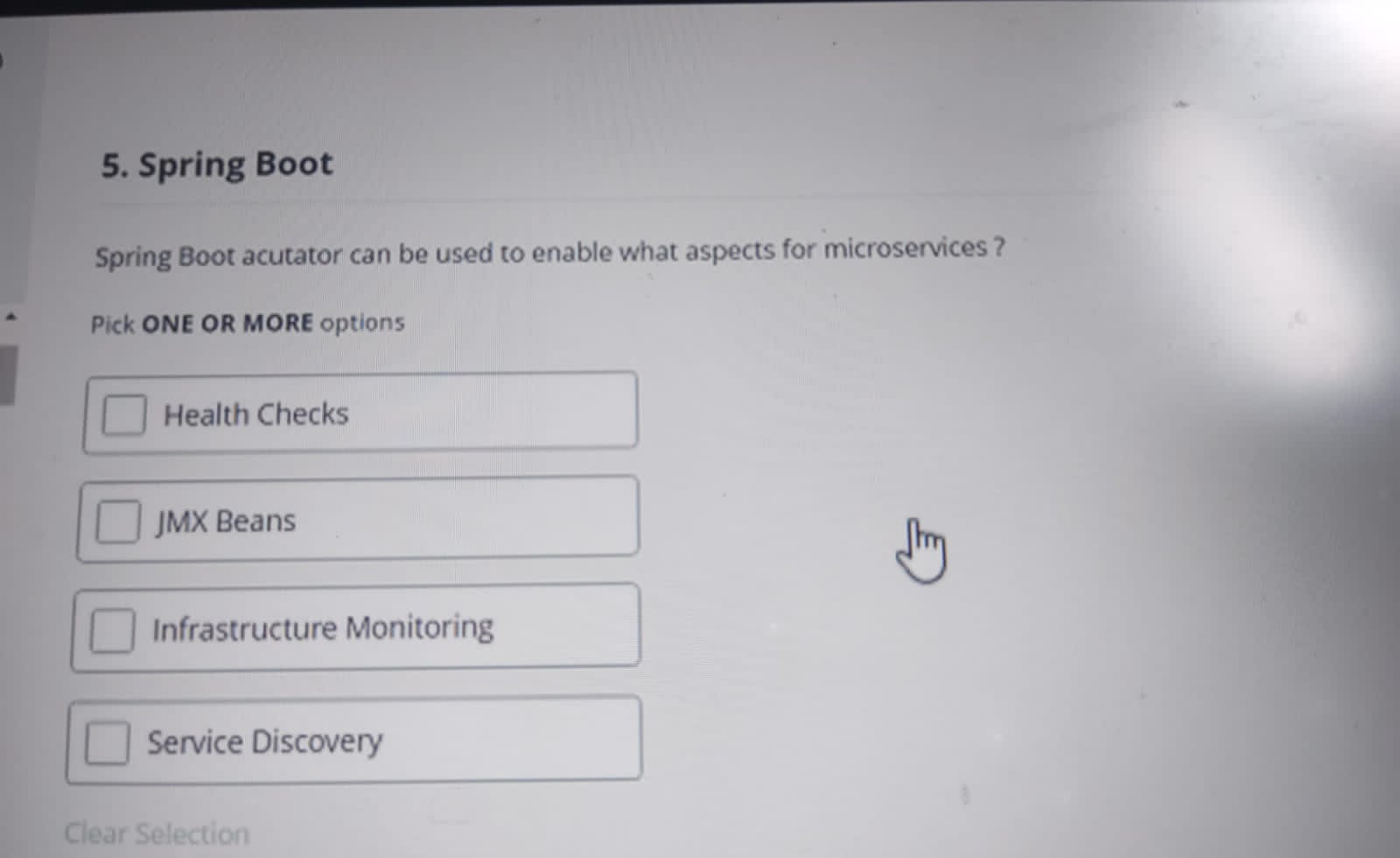  Spring Boot Spring Boot acutator can be used to enable what