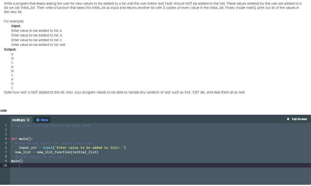  Write a program that keeps asking the user for new values