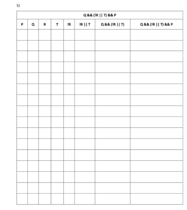 GLAMUS 5) Q&& (IR || T) && P IRIT Q&& (!R ||