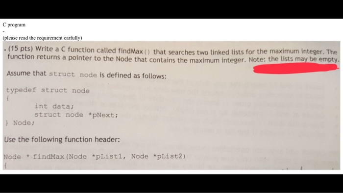  C program (please read the requirement carfully) (15 pts) Write a