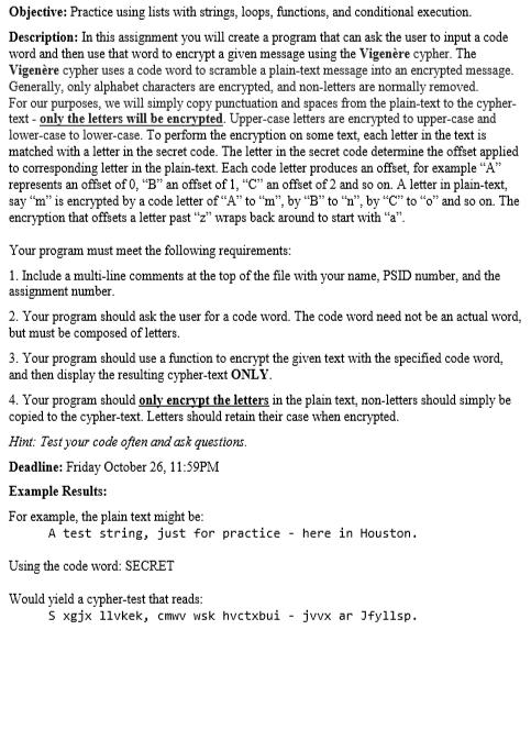  CODE MUST BE COMPLETED IN PYTHON 3. Here is the starter
