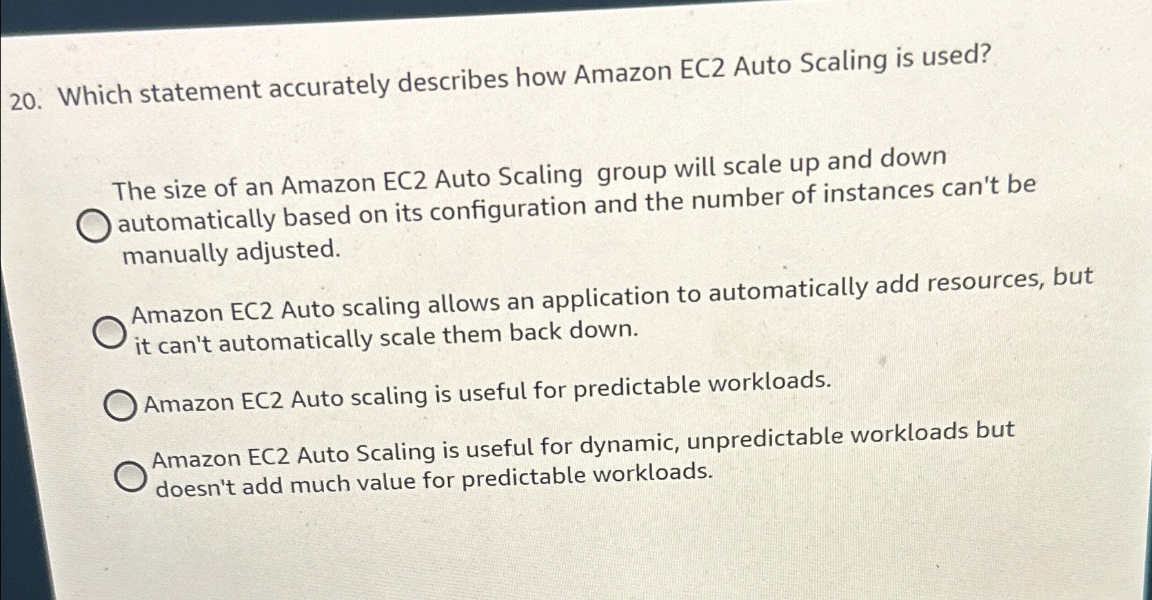  Which statement accurately describes how Amazon EC2 Auto Scaling is used?