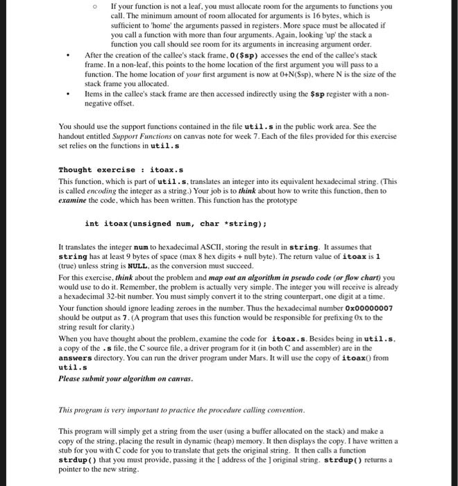 again, a MIPS stack frame should conform to the format discussed in-class
