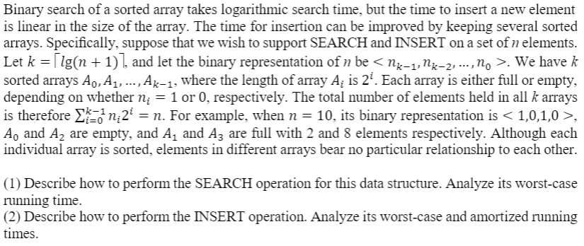 Algorithm Problem (Amortized Analysis): Please provide more detail for learning purposes. Binary