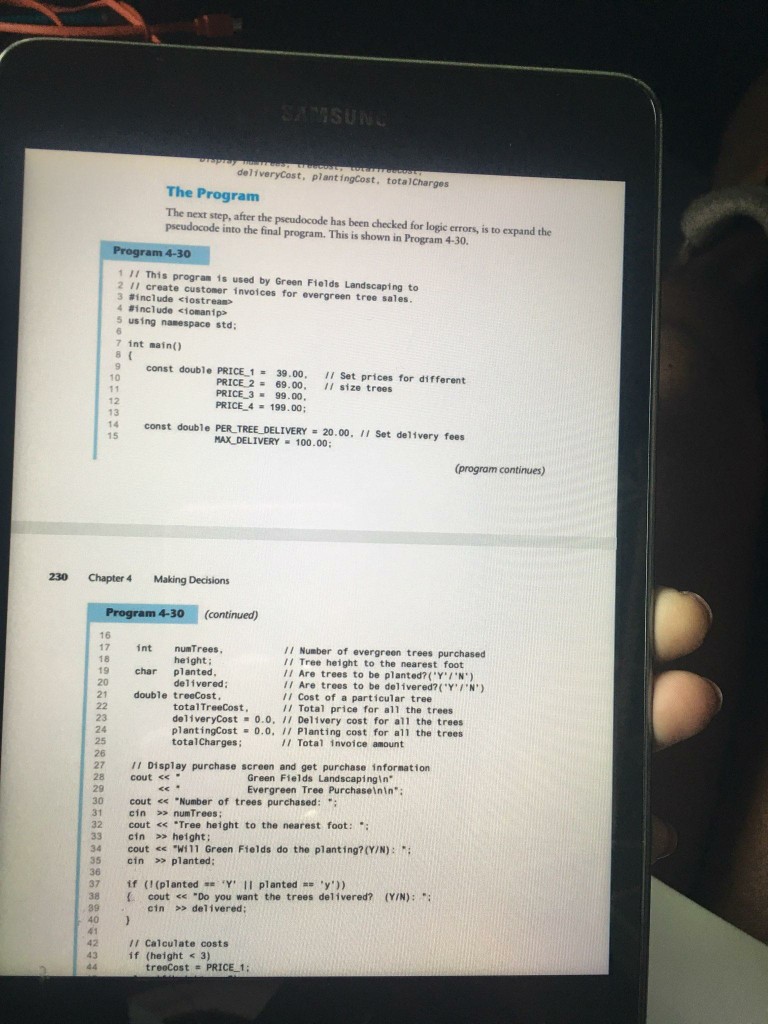 to solve program challenge #23. PROGRAM#5-Chapter #4: (50 points) lem the "Green