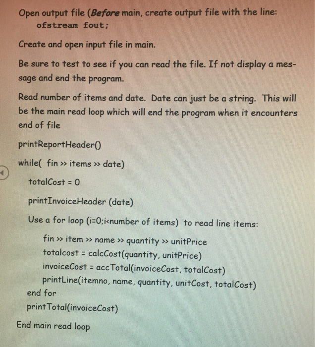 number of items on the invoice and the date of the invoice