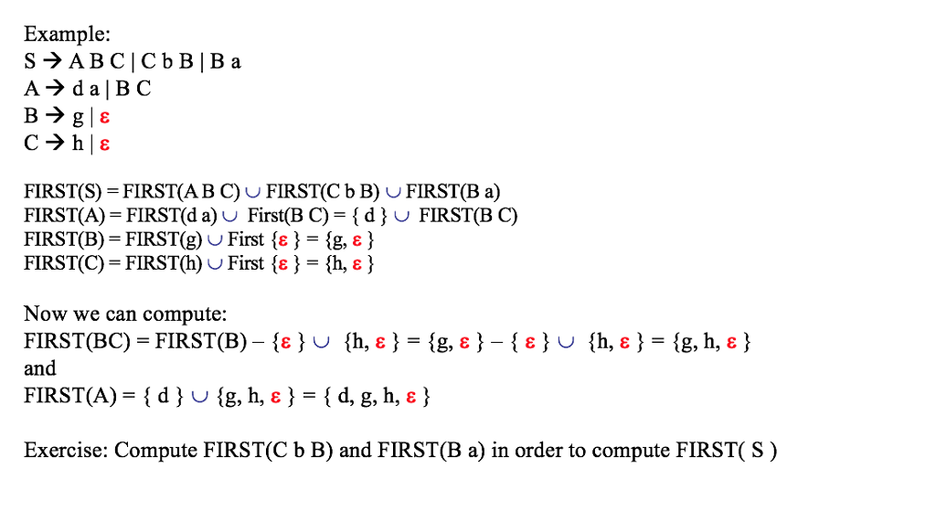  Edit: This is finding the first set in predictive parsing. I'm