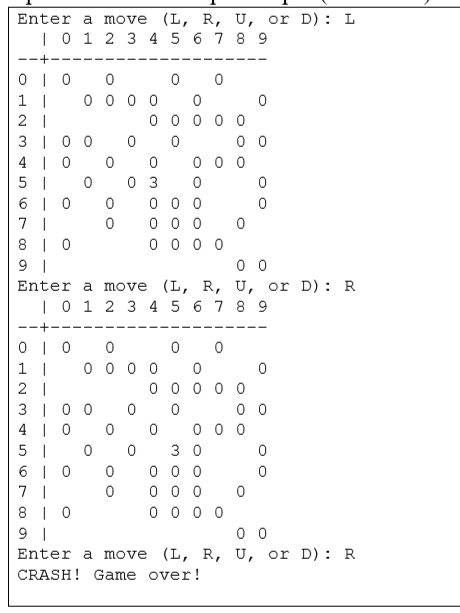 integer array of size 10*10 that represents the terrain Uses random number