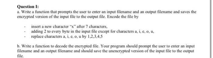 in python Question I: a. Write a function that prompts the user