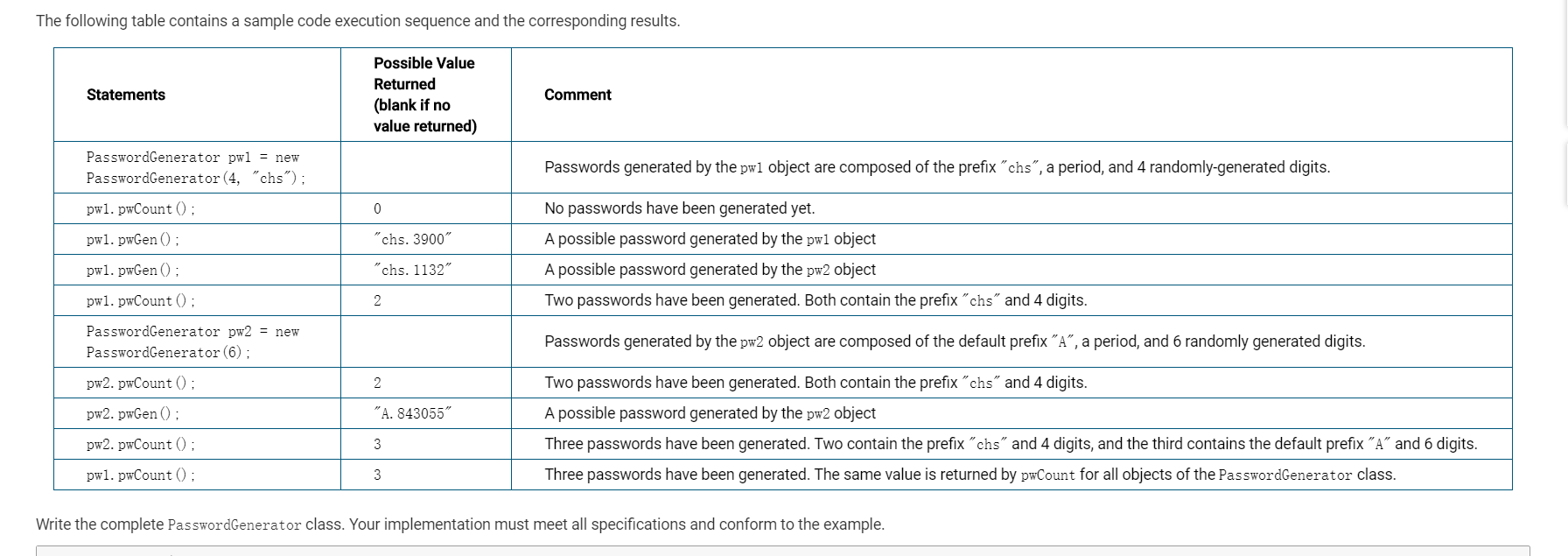 WRITTEN IN JAVA. Assume that the classes listed in the Java Quick