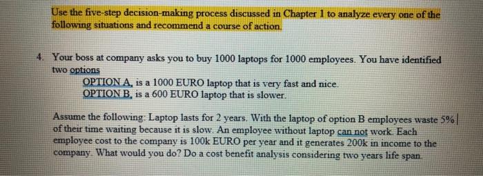  this photo is the five steps decision making process we should