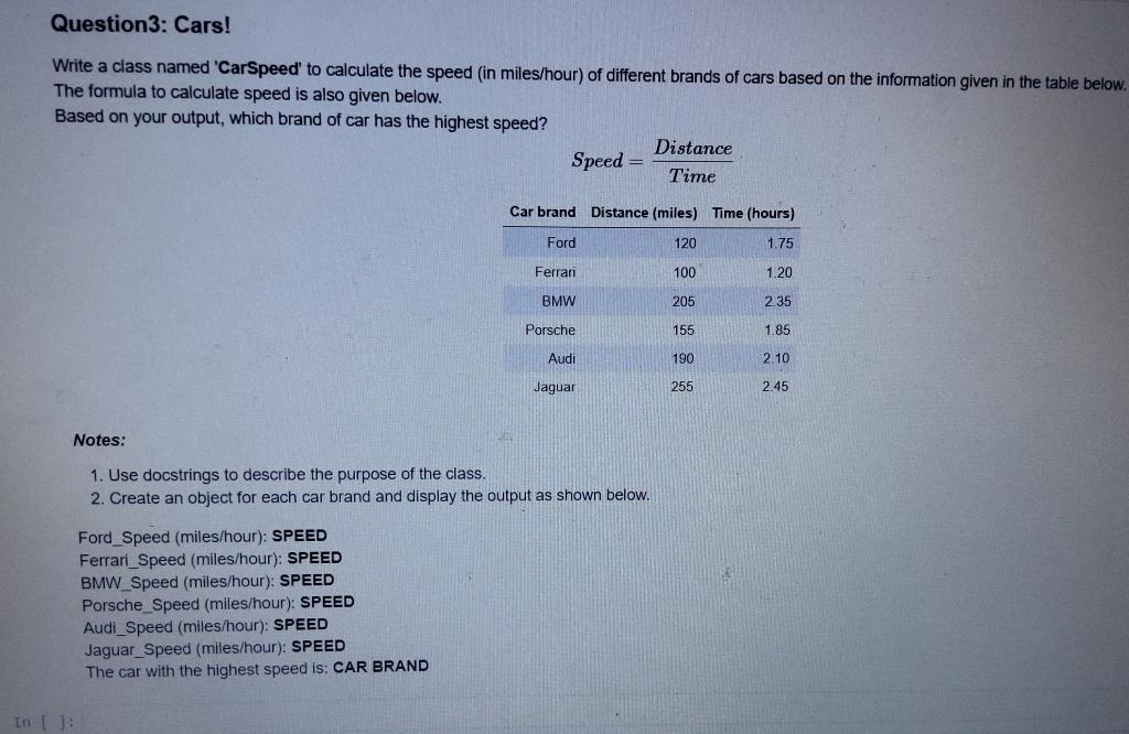Please provide solution in Python3 in jupyter notebook for the following question.