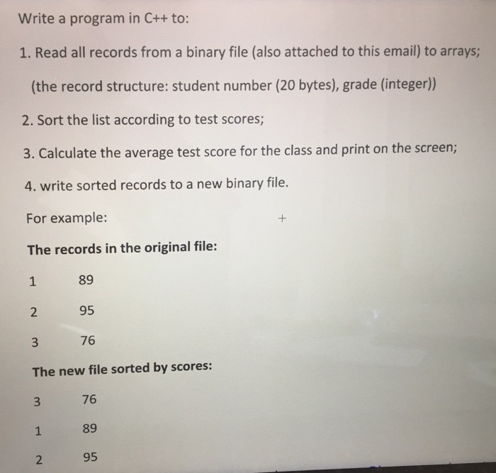  Write a program in C++ to: 1. Read all records from