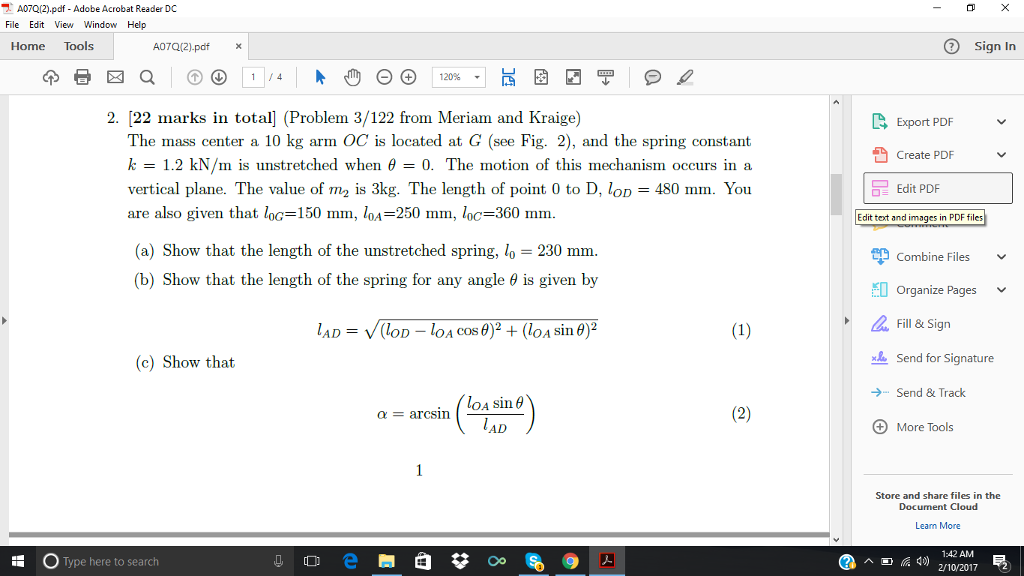 Please do the whole question including MATLAB A07Q(2).pdf-Adobe Acrobat Reader DC File