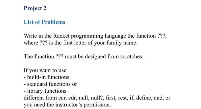  pleae read carefully and use function C List of Problems Write