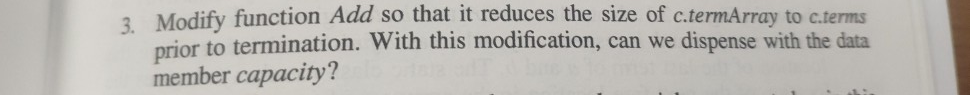  3 Modify function Add so that it reduces the size of