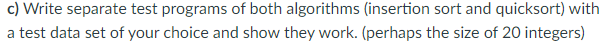 Although merge sort runs in (n Ign) worst-case time and insertion sort
