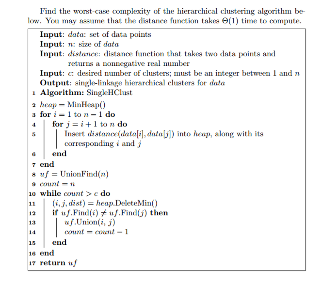Can you help me find the worst case complexity please? Find the